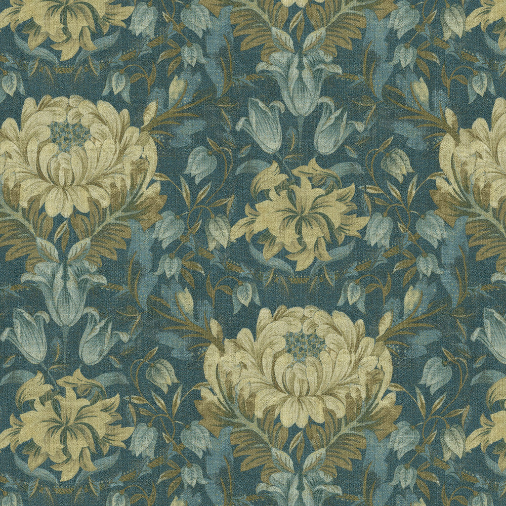 Garden Ornament Indigo 472701 by PK Lifestyles Fabric Design by Nature VIII 90% Polyester, 10% Linen China 51000 H: 13.5, V: 25.25 54 - Fabric Carolina -