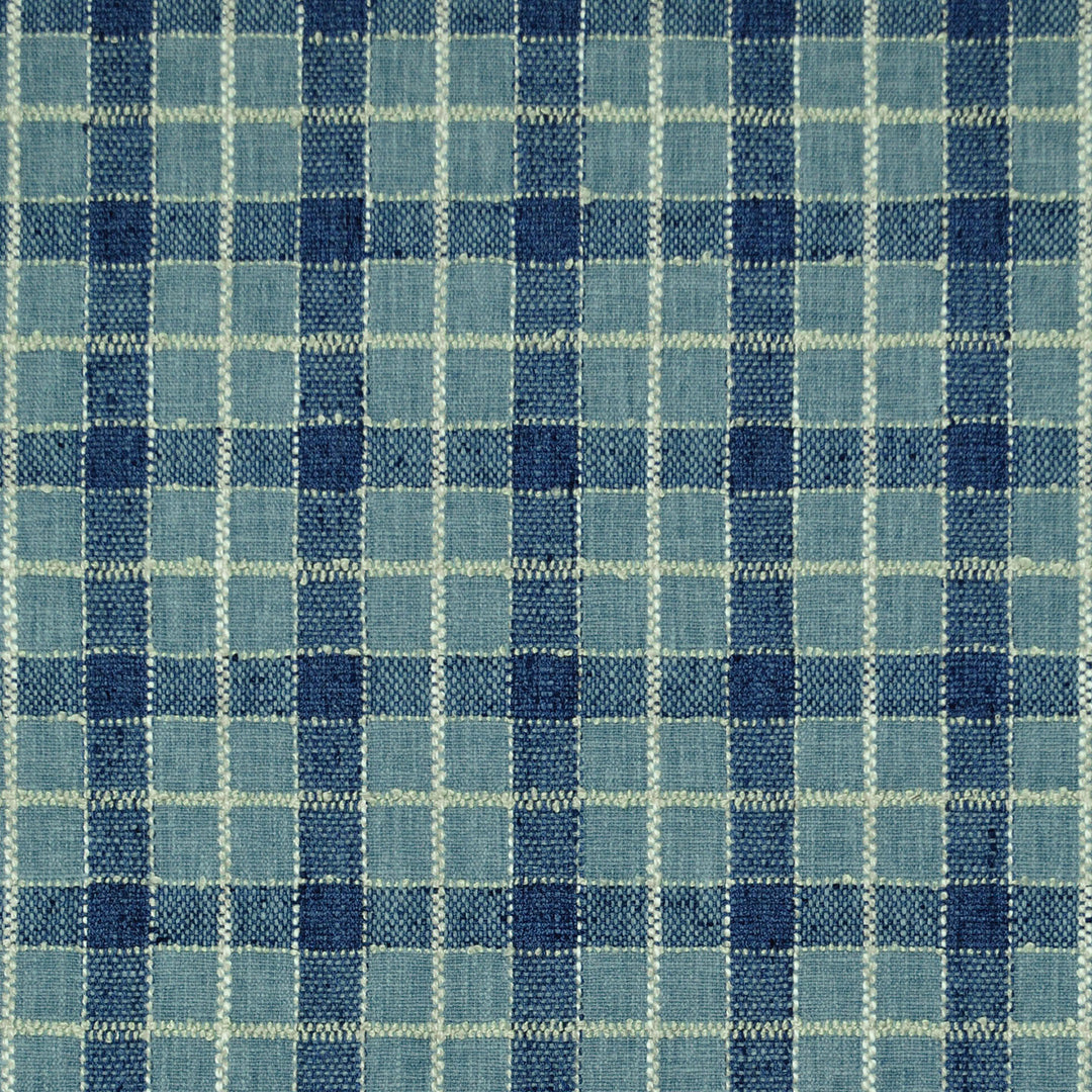 Tanglewood Plaid Denim 472902 by PKL Studio Designer Fabric - Base:75% Polyester 25% Cotton Back:100% Acrylic India 51000 Horizontal: 2.250" and Vertical: 2.500" 54 - Swanky Fabrics -