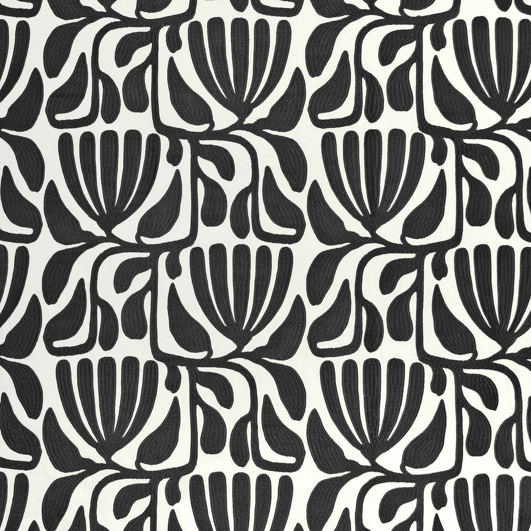 Mercado Emb Ebony 473060 by PKL Studio Designer Fabric - BASE:100% Cotton EMB:100% Poly India 51000 Horizontal: 17.750" and Vertical: 15.500" 53 - Swanky Fabrics -
