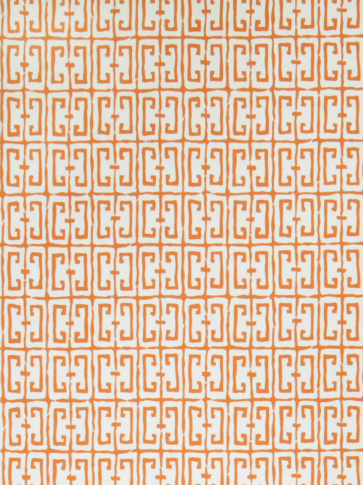 Fret Orange 4760704 by Stroheim Wallpaper Dana Gibson Wallcovering 100% Paper U.S.A. Double Rubs: - Untrimmed ; Strippable ; Passes ASTM-E84 ; Ce Mark Certified ; Side Match ; Unpasted ; Exclusive Pattern ; Washable H: 27.00 in (68.58 cm), V: 15.50 in (39.37 cm) 27.00 in (68.58 cm) - Fabric Carolina - Stroheim