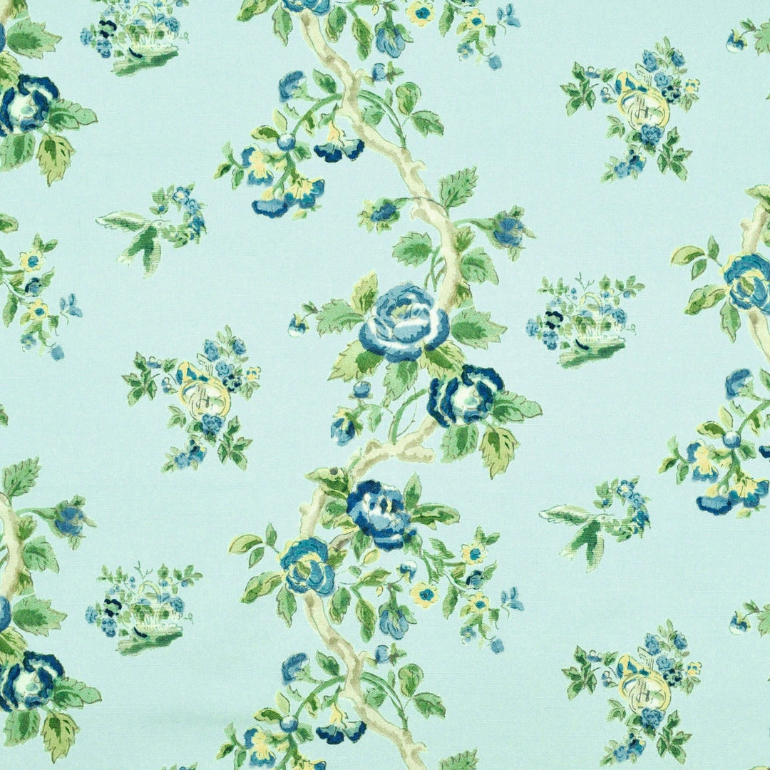 La Roseraie Washed Denim 481152 by PKL Studio Designer Fabric - 100% Cotton Pakistan 51000 Horizontal: 13.500" and Vertical: 18.000" 54 - Swanky Fabrics -