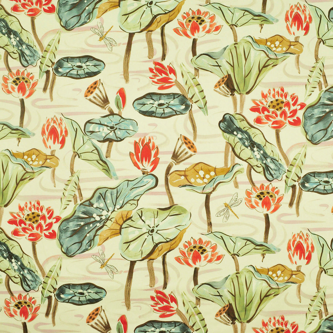 Zen Lotus Nile 481221 by PKL Studio Designer Fabric - 100% Cotton Peru 20000 Horizontal: 27.000" and Vertical: 25.250" 54 - Swanky Fabrics -