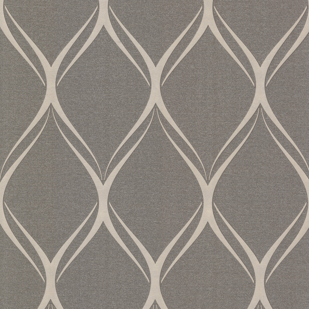 Gustav Brown Geometric Wallpaper by Decorline Platinum Covers about 56.4 square feet 20.5-in by 33-ft long roll Unpasted 12.6 - Fabric Carolina -