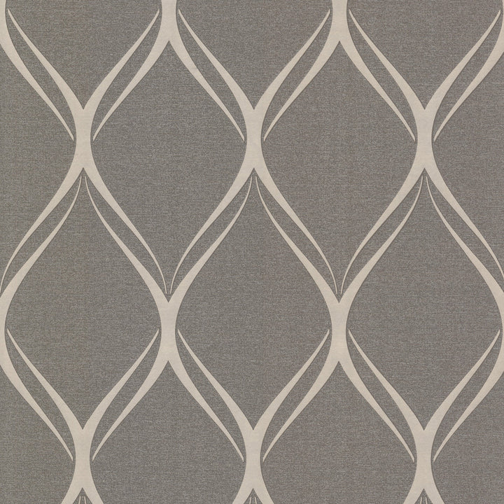 Gustav Brown Geometric Wallpaper by Decorline Platinum Covers about 56.4 square feet 20.5-in by 33-ft long roll Unpasted 12.6 - Fabric Carolina -