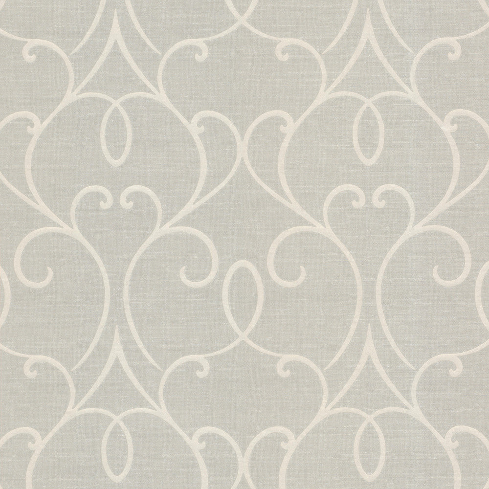 Mila Taupe Mini Classical Wallpaper by Decorline Platinum Covers about 56.4 square feet 20.5-in by 33-ft long roll Unpasted 12.6 - Fabric Carolina -