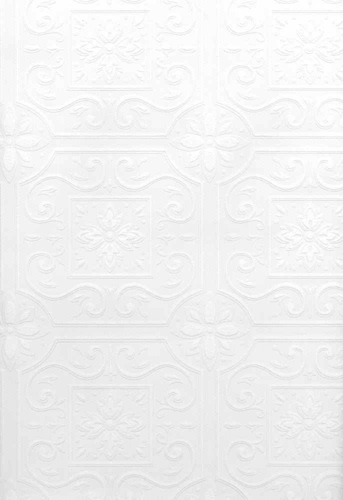 Talavera Paintable Paintable Wallpaper by Brewster Paintable Solutions IV Covers about 56.4 square feet 20.5-in by 33-ft long roll Prepasted 6.3 - Fabric Carolina -