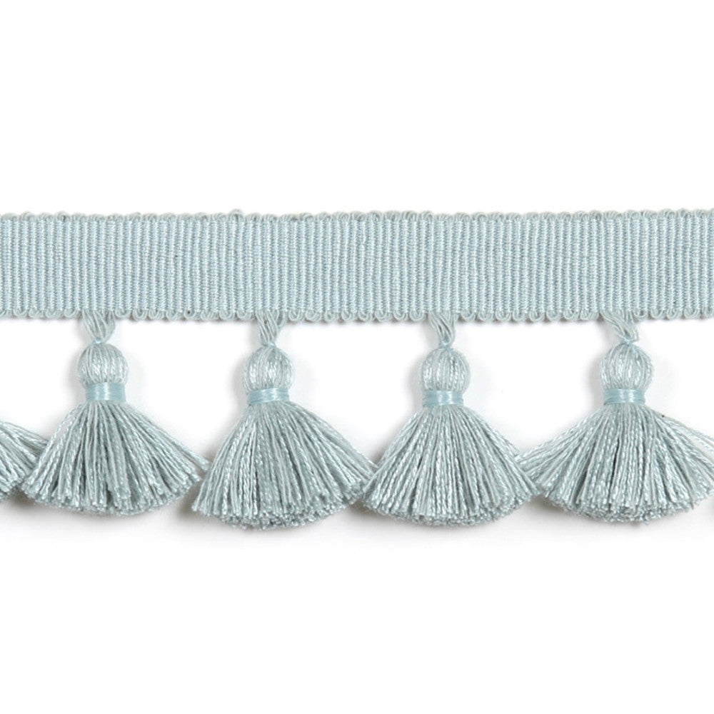 Hellenic Key Tassel Fringe Mist by Europatex Fabric Hellenic 47% Fibranne, 44% Cotton, 9% Polyester 1.75 inches - Fabric Carolina -