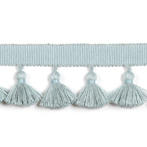 Hellenic Key Tassel Fringe Mist by Europatex Fabric