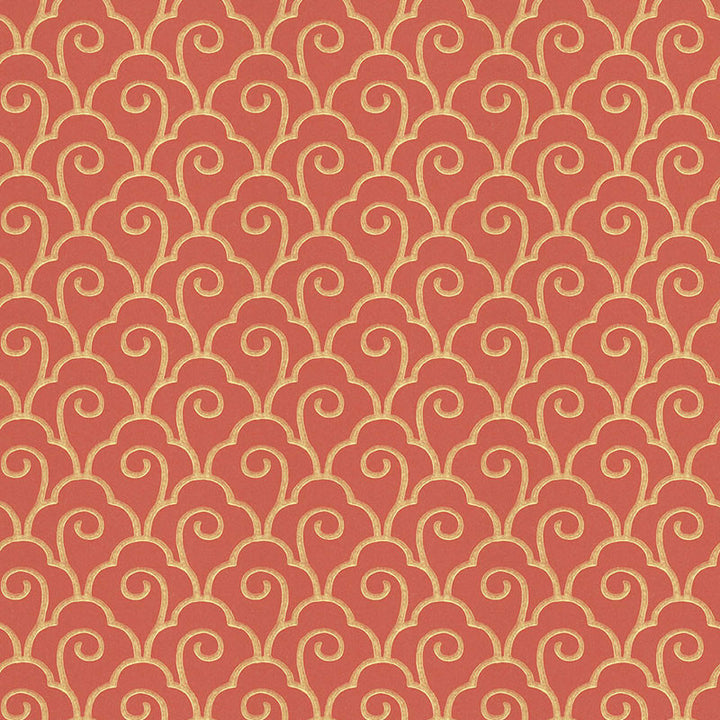 Scallop Filigree Lacquer 5001053 by Schumacher Wallcovering