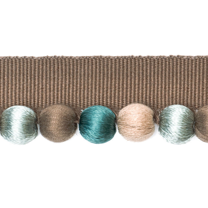 Beadcord Turquoise 5002303 by Vervain Trim Barry Dixon Collection Trim Binder 53% Viscose 30% Rayon 12% Polyester China Double Rubs: - Cleaning Code-S ; Exclusive Pattern ; Cord On Tape ; Cord Diameter: .50 In H: 0, V: 0 - - Fabric Carolina - Vervain
