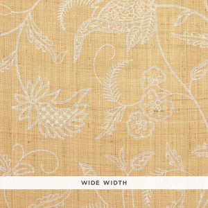 Sconset Embroidered Raffia Natural 5003560 by Schumacher Wallcovering