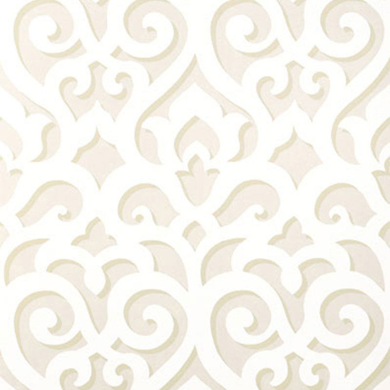 Veneto Cream 5003720 by Schumacher Designer Wallpaper PALAZZO DAMASKS Paper 0 UNITED STATES OF AMERICA </p><p>Repeat: Horizontal: 13 1/2" (34CM) and Vertical: 20" (51CM) 27 - Swanky Fabrics -