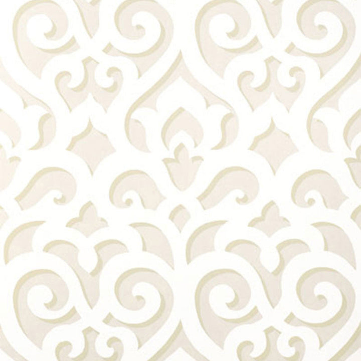 Veneto Cream 5003720 by Schumacher Designer Wallpaper PALAZZO DAMASKS Paper 0 UNITED STATES OF AMERICA </p><p>Repeat: Horizontal: 13 1/2" (34CM) and Vertical: 20" (51CM) 27 - Swanky Fabrics -