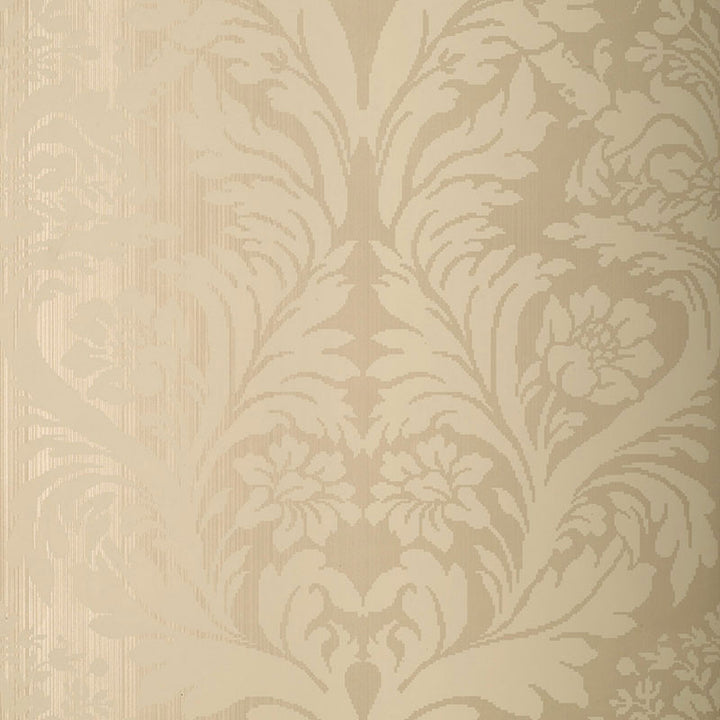 Rozzano Damask Champagne 5003742 by Schumacher Wallcovering