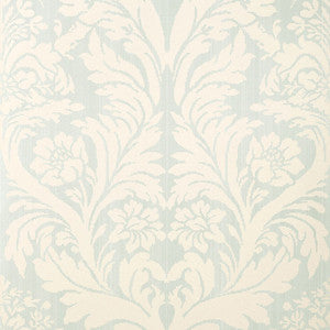 Rozzano Damask Seafoam 5003743 by Schumacher Wallcovering
