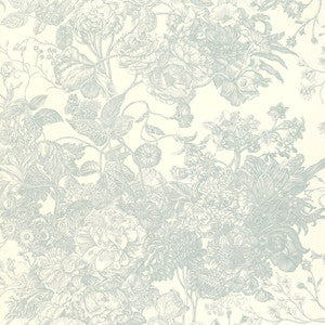 Toile Florissante Aquamarine 5004094 by Schumacher Wallpaper