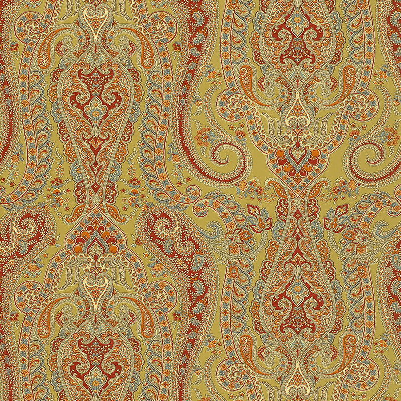 Isabella Paisley Peridot 5004182 by Schumacher Wallcovering