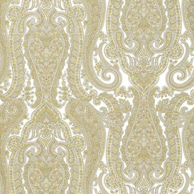 Isabella Paisley Sandstone 5004183 by Schumacher Wallcovering