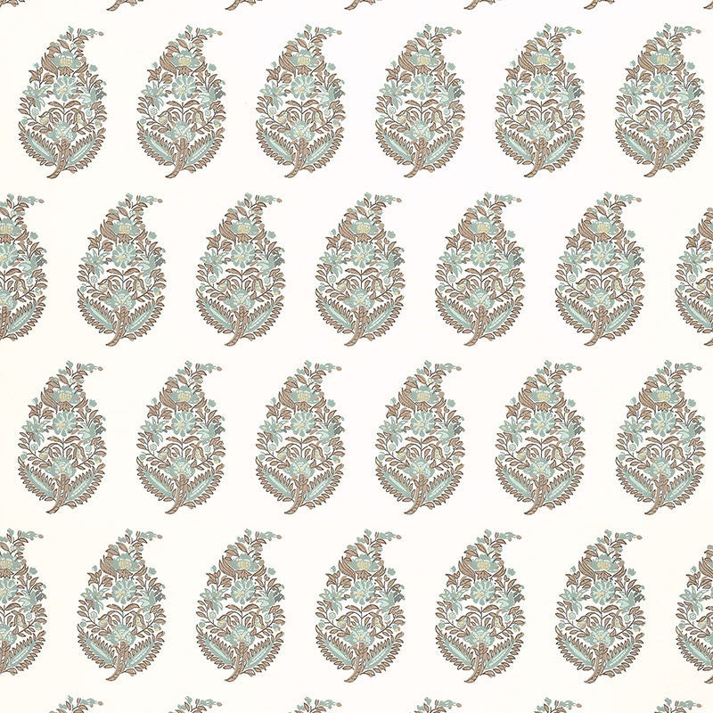 Rajasthan Paisley Mineral 5004473 by Schumacher Wallpaper GREENHOUSE Paper 0 UNITED STATES OF AMERICA </p><p>Repeat: Horizontal: 4 1/2" (11CM) and Vertical: 12 5/8" (32CM) 27 - Fabric Carolina -