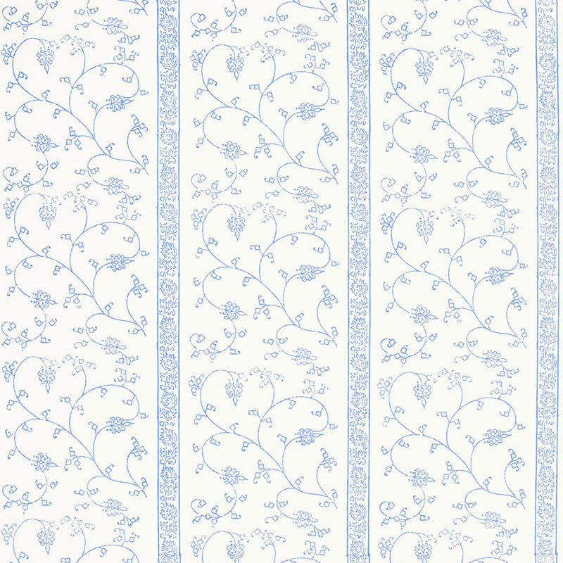 Khanpur Vine Delft 5005211 by Schumacher Designer Wallpaper JAIPUR / HAND BLOCK PRINTS Paper 0 INDIA </p><p>Repeat: Horizontal: and Vertical: 20" (51CM) 27 - Swanky Fabrics -