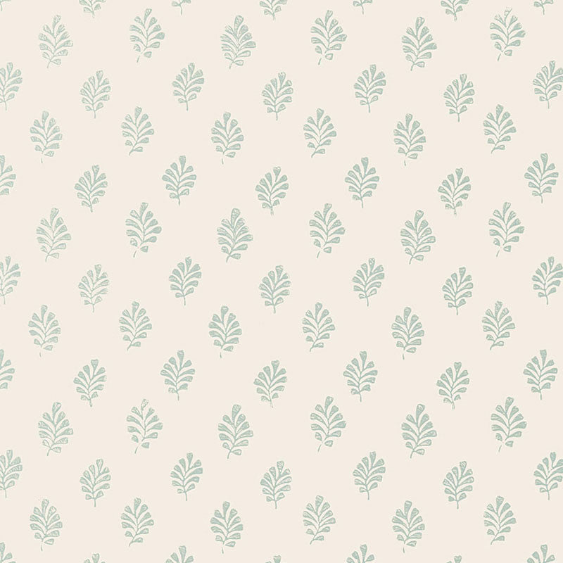 Bakara Leaf Water Blue 5005232 by Schumacher Wallpaper JAIPUR / HAND BLOCK PRINTS Paper 0 INDIA </p><p>Repeat: Horizontal: and Vertical: 7 1/2" (19CM) 27 - Fabric Carolina -