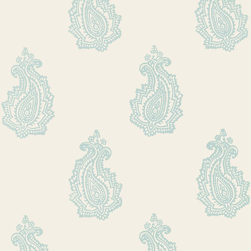 Madras Paisley Water Blue 5005302 by Schumacher Wallpaper JAIPUR / HAND BLOCK PRINTS Paper 0 INDIA </p><p>Repeat: Horizontal: and Vertical: 18" (46CM) 27 - Fabric Carolina -