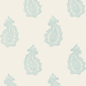 Madras Paisley Water Blue 5005302 by Schumacher Wallcovering