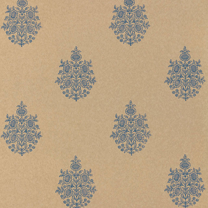 Asara Flower Indigo 5005323 by Schumacher Wallcovering