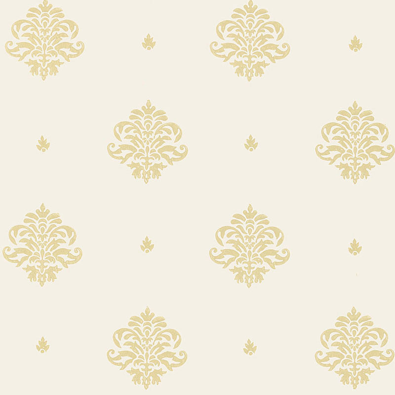 Mayla Damask Straw 5005353 by Schumacher Wallcovering