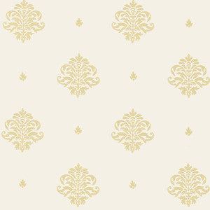 Mayla Damask Straw 5005353 by Schumacher Wallcovering