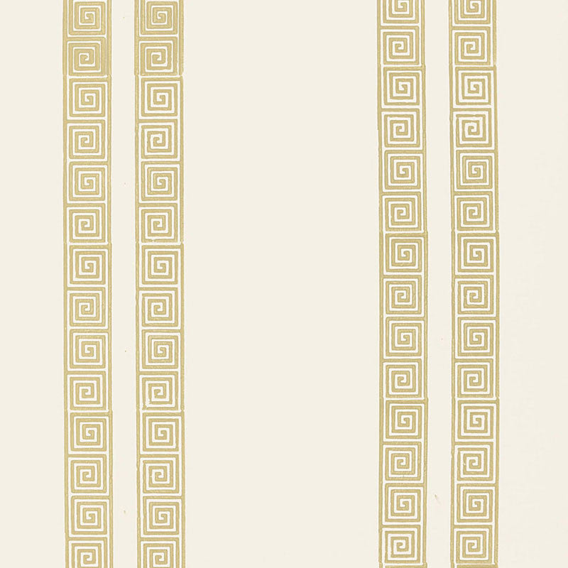 Greek Key Stripe Straw 5005363 by Schumacher Designer Wallpaper JAIPUR / HAND BLOCK PRINTS Paper 0 INDIA </p><p>Repeat: Horizontal: and Vertical: 7 1/2" (19CM) 27 - Swanky Fabrics -