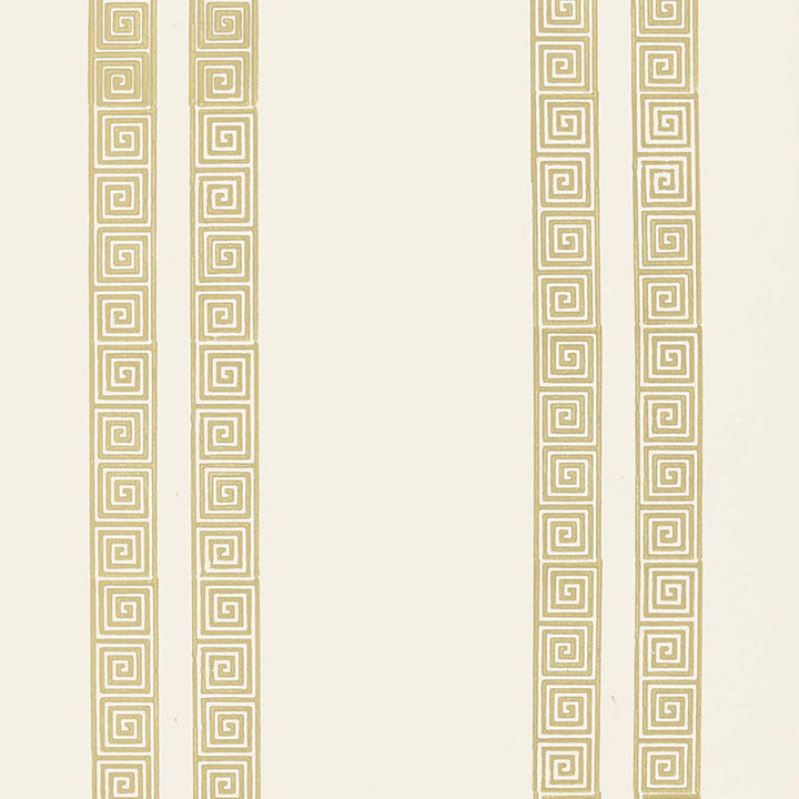 Greek Key Stripe Straw 5005363 by Schumacher Designer Wallpaper JAIPUR / HAND BLOCK PRINTS Paper 0 INDIA </p><p>Repeat: Horizontal: and Vertical: 7 1/2" (19CM) 27 - Swanky Fabrics -