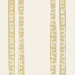 Greek Key Stripe Straw 5005363 by Schumacher Wallcovering