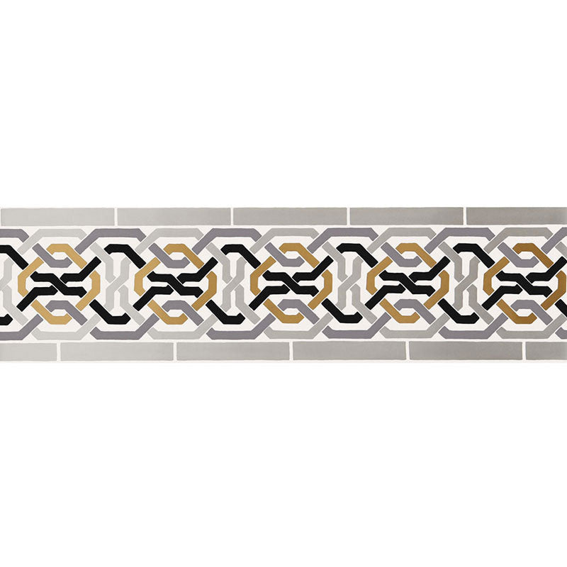 Darro Mosaic Border Mica 5006021 by Schumacher Wallcovering Schumacher Wallcovering Darro Mosaic Border Mica 5006021Wallcovering Paper INDIA </p><p>Repeat: H: HORZ. 13 1/2" (34CM) , V: VERT. 9 1/8" (23CM) 9.125 - Fabric Carolina -