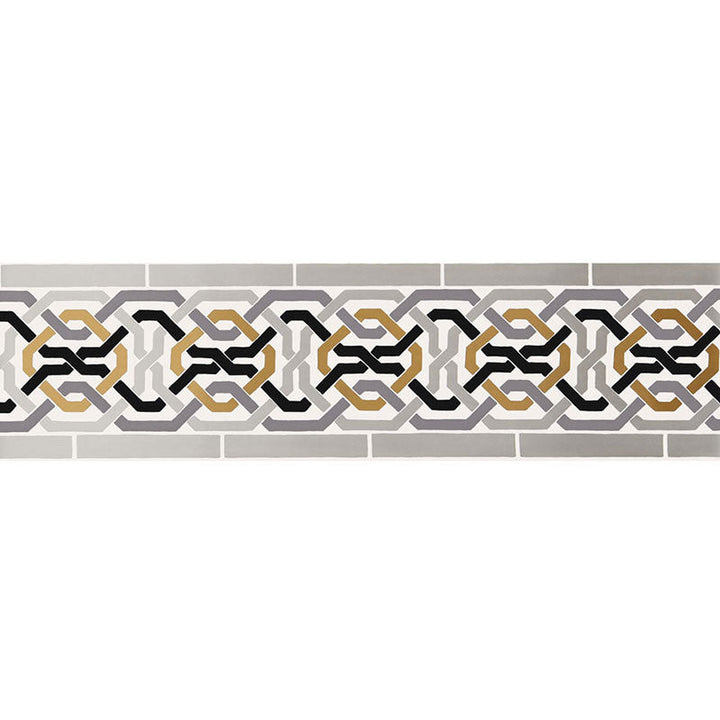 Darro Mosaic Border Mica 5006021 by Schumacher Wallcovering Schumacher Wallcovering Darro Mosaic Border Mica 5006021Wallcovering Paper INDIA </p><p>Repeat: H: HORZ. 13 1/2" (34CM) , V: VERT. 9 1/8" (23CM) 9.125 - Fabric Carolina -