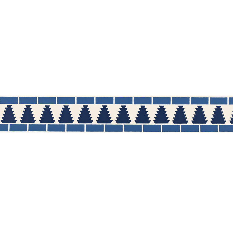 Cadiz Mosaic Border Aegean 5006030 by Schumacher Wallcovering
