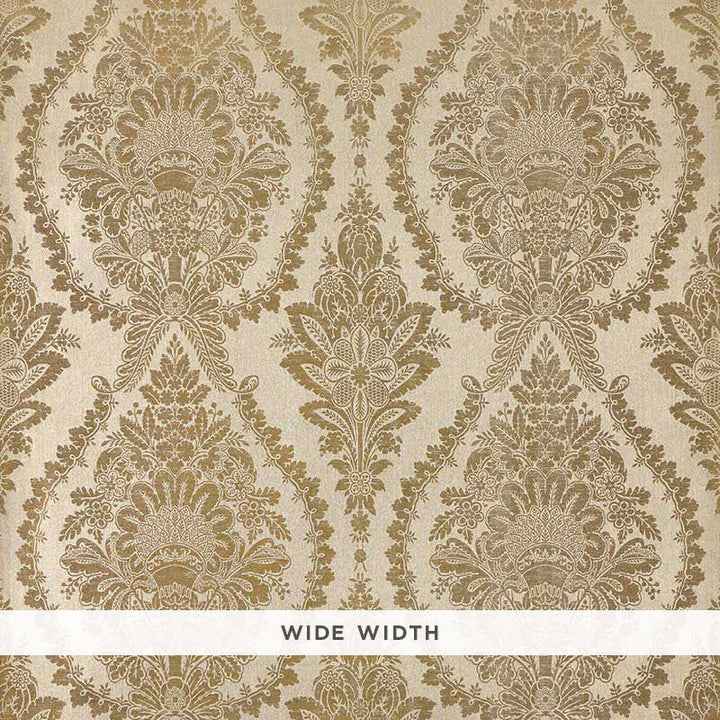Incandescence Damask Gilt 5007381 by Schumacher Wallcovering