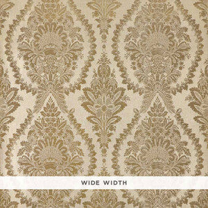 Incandescence Damask Gilt 5007381 by Schumacher Wallcovering