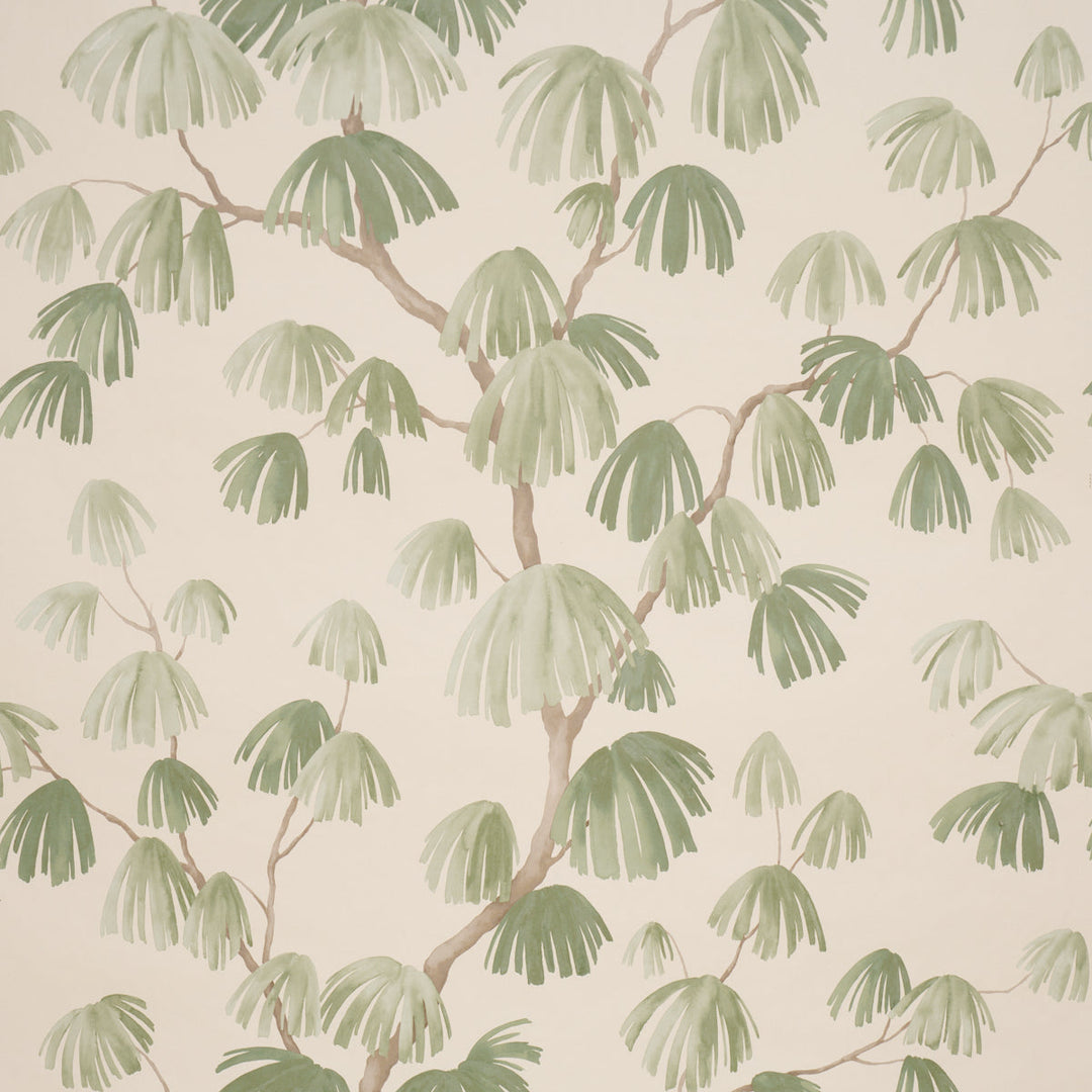 Weeping Pine - Green by Schumacher Wallcovering