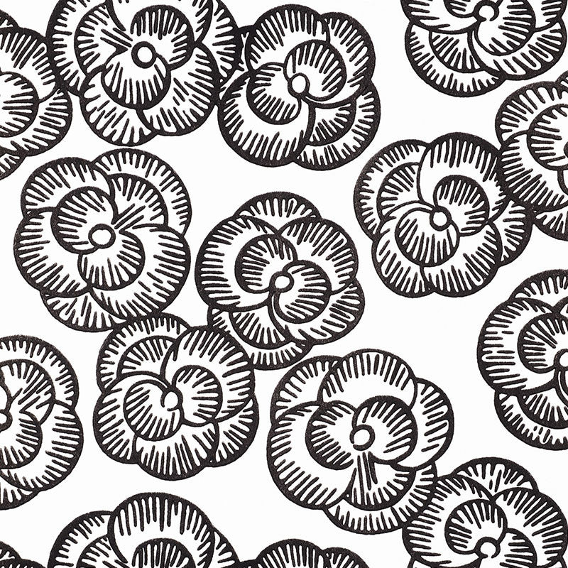 Mona Blackwork 5008820 by Schumacher Wallcovering