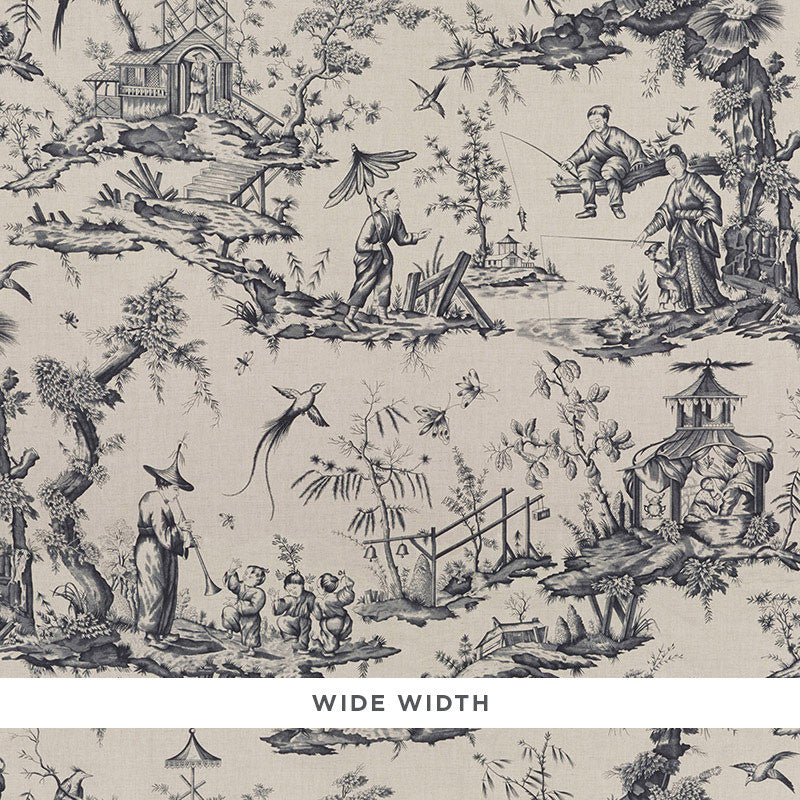 Shengyou Toile Charcoal 5008993 by Schumacher Wallcovering Schumacher Wallcovering Shengyou Toile Charcoal 5008993Wallcovering Paper UNITED STATES OF AMERICA </p><p>Repeat: H: HORZ. 44" (112CM) , V: VERT. 47" (119CM) 44 - Fabric Carolina -