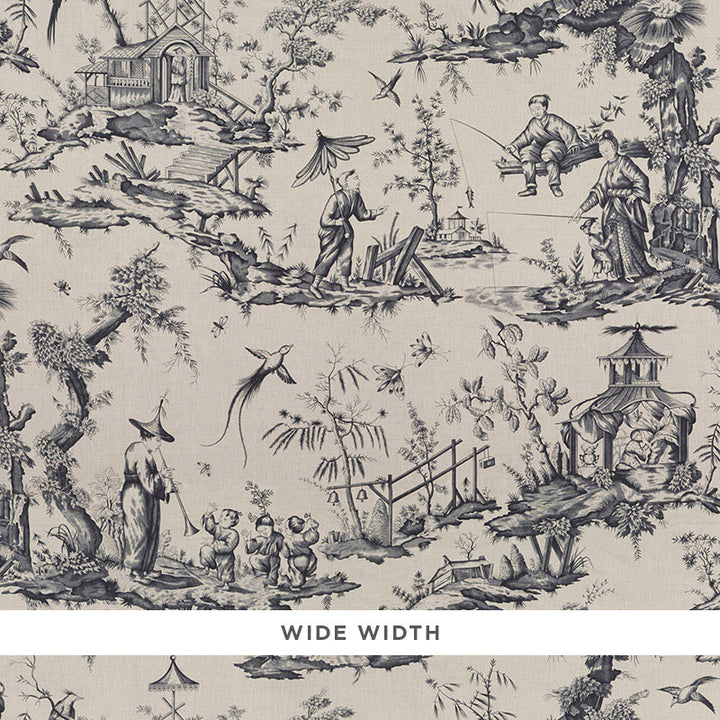 Shengyou Toile Charcoal 5008993 by Schumacher Wallcovering