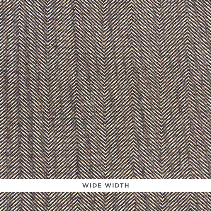Herringbone Paperweave Black 5010232 by Schumacher Wallcovering