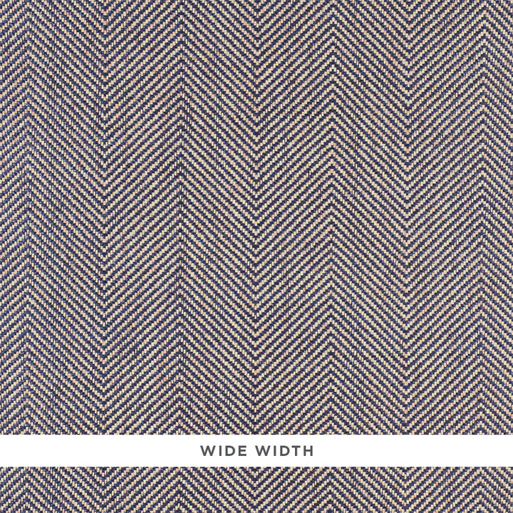 Herringbone Paperweave Navy 5010233 by Schumacher Wallcovering