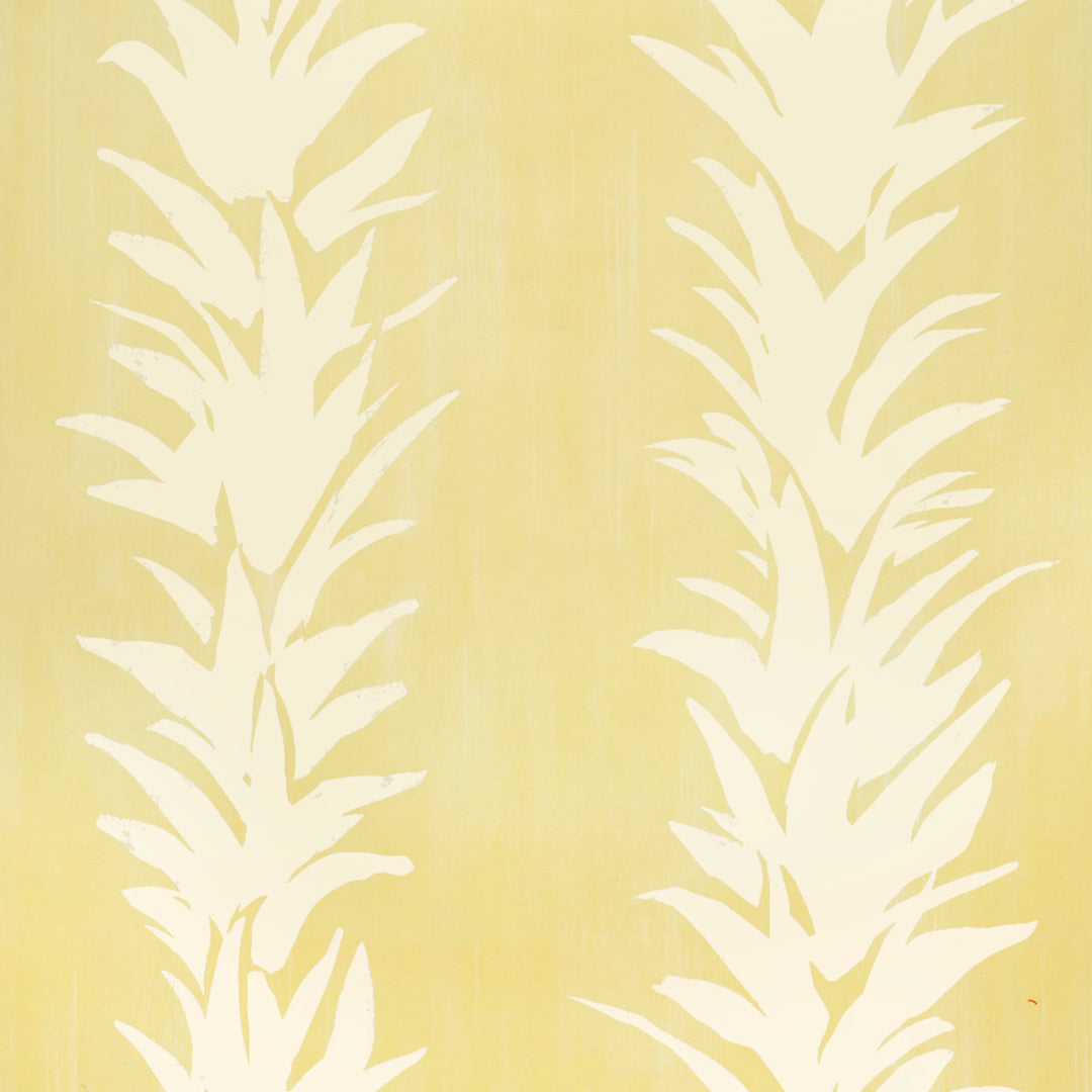 White Lotus - Light Yellow by Schumacher Wallcovering