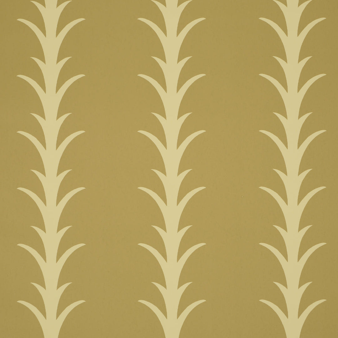 Acanthus Stripe - Anis On Chartreuse by Schumacher Wallcovering