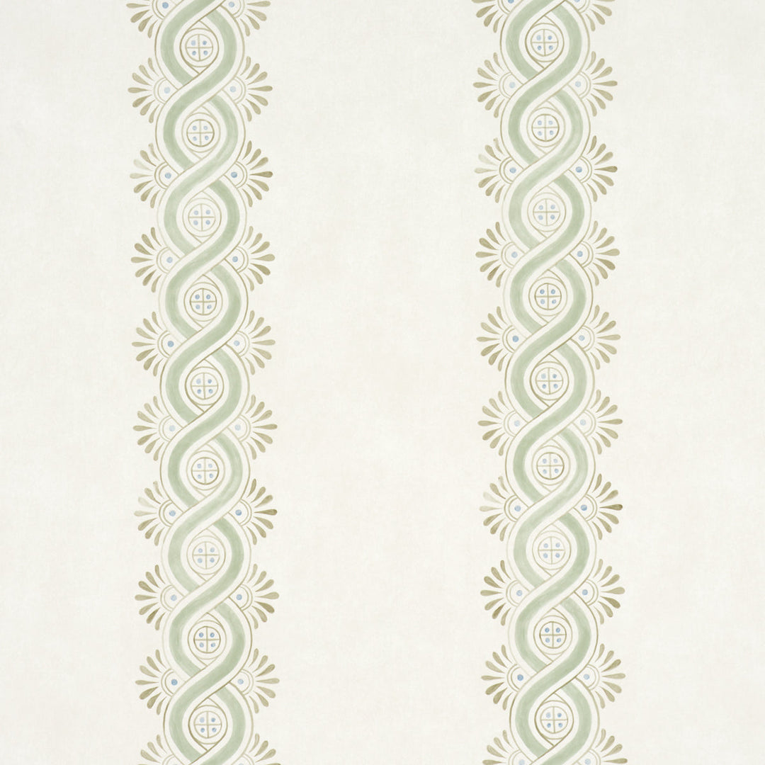 Leonidis Stripe - Green by Schumacher Wallcovering