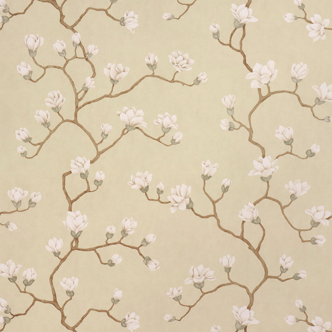 Magnolia Tree - Soft Gold by Schumacher Wallcovering