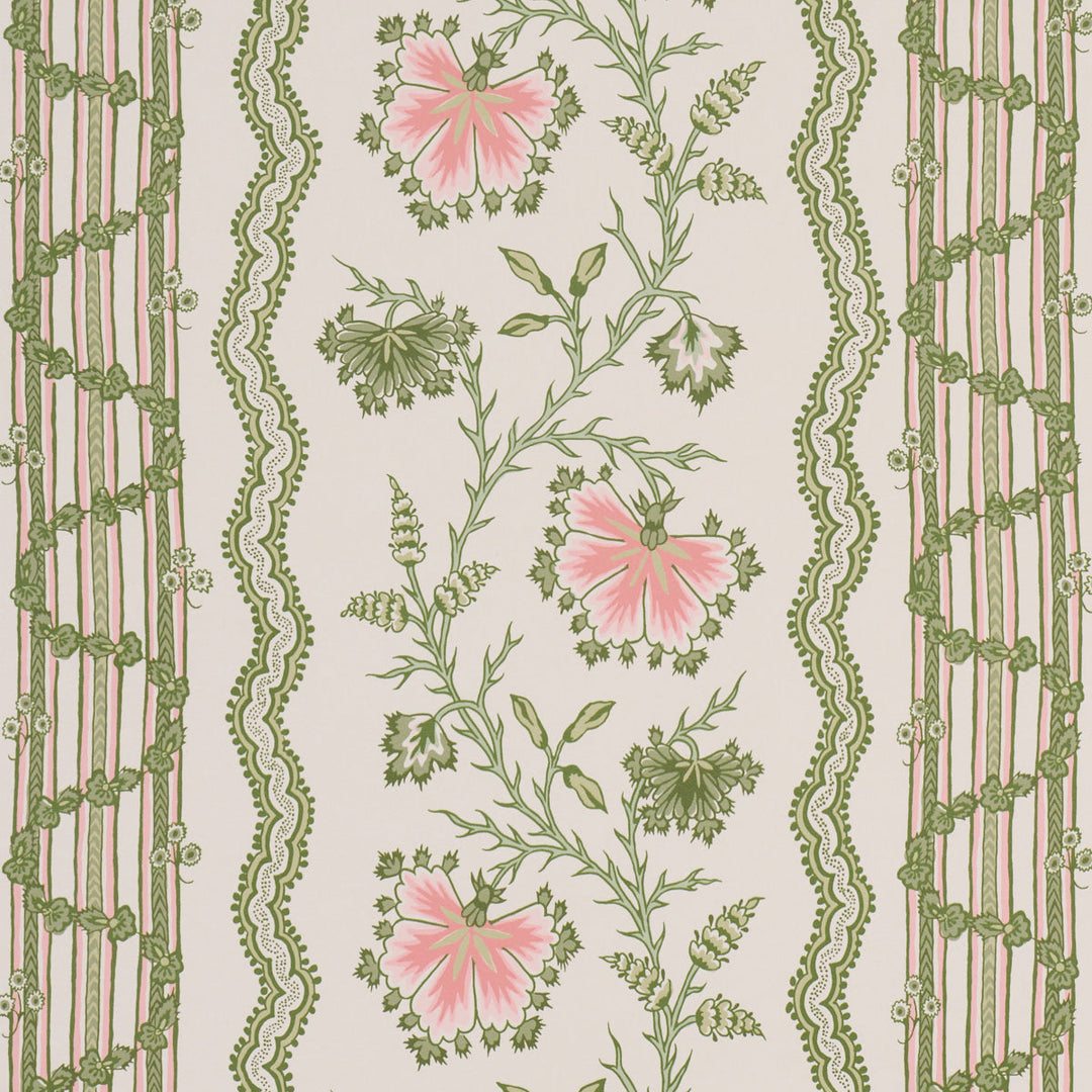Parvati Floral Stripe - Petal by Schumacher Wallcovering