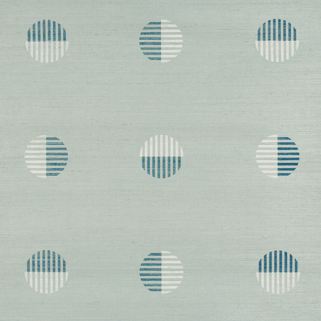 Ando Hand Blocked Sisal - Chambray by Schumacher Wallcovering